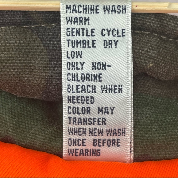 Vintage Reversible Camouflage Blaze Orange Hunting Vest Sz Large - Picture 5 of 10